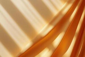 Soft orange fabric flowing with warm sunlight creating dynamic patterns on a wall photo