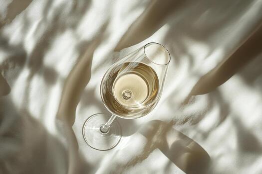 A clear glass bottle casting a shadow on a light surface in an indoor setting during daytime photo