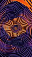 Swirling orange and purple concentric circles creating an abstract pattern at night photo