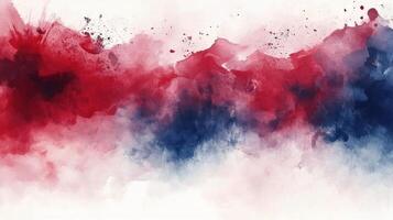 Splashes of red and blue watercolors blend together to create a vibrant abstract background photo