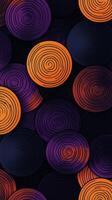 Swirling orange and purple concentric circles creating an abstract pattern at night photo
