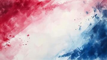 Splashes of red and blue watercolors blend together to create a vibrant abstract background photo