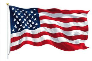 Waving American flag against a clear blue sky symbolizing national pride and unity photo