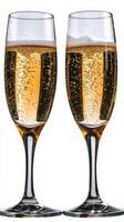 Elegant champagne flutes filled with sparkling beverage during a celebration in clear light photo