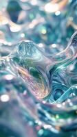 Colorful abstract patterns of bubbles and liquid elements captured in bright light photo