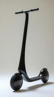 A modern black electric scooter on a plain background designed for urban commuting and leisure photo