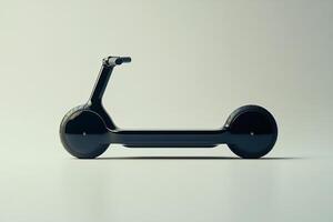 Modern black electric scooter showcased against a minimalist background in studio lighting photo