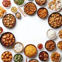 Variety of dim sum dishes arranged beautifully on a table for a delightful dining experience photo