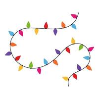 New Year party elements featuring colorful Christmas decorations and lights vector
