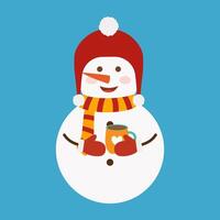 encantador muñecos de nieve con fiesta accesorios. Navidad decoración. vector