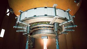 Futuristic lab with advanced tech and scientific experiments photo