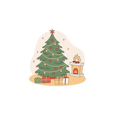 Christmas tree with gift