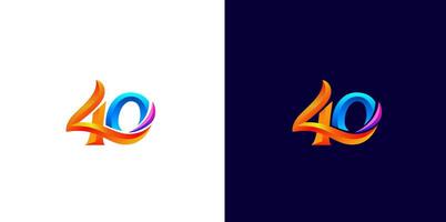 Two different logos for the number forty vector
