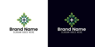 Logo of a leaf Cross vector