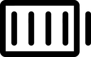 Minimalist Black and White Full Battery Icon. Perfect for Web Design, App Interfaces, and Digital Branding, Representing Full Power Levels, Energy Management, and Battery Status Indicators vector