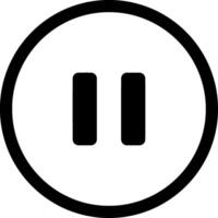 Elegant Black and White Pause Icon Logo for Websites and Graphic Design. Minimalist and Versatile, Perfect for Digital Interfaces, Mobile Apps, and Modern Projects Needing a Clean, Professional Look vector