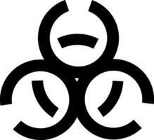Simple Black and White Biohazard Icon for Web Design, Content Creation, and Safety Labels. Perfect for Digital Projects, Apps, and Warning Signage in Monochrome Style vector