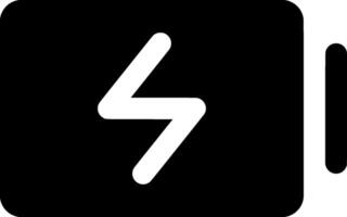 Sleek Black and White Battery Charging Icon. Ideal for Web and App Design, Representing Power Levels, Energy Management, and Charging Status for Digital Interfaces, Perfect for Tech and Energy vector
