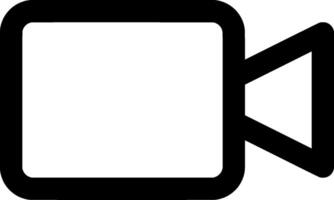 Minimalist Black and White Vide o Camera Icon. Perfect for Web Design, App Interfaces, and Digital Branding, Representing Media, Recording, and Streaming for User-Friendly Digital Platforms vector