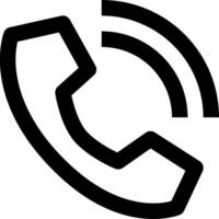 Minimalist Black and White Phone Ring Icon. Perfect for Web Design, App Interfaces, and Digital Branding, Representing Incoming Call Alerts, Ringing Notifications, and Communication Features vector