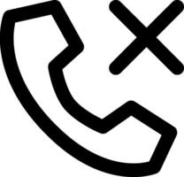 Minimalist Black and White Missed Call Icon. Perfect for Web Design, App Interfaces, and Digital Branding, Representing Missed Call Alerts and Communication Notifications for User-Friendly Platforms vector