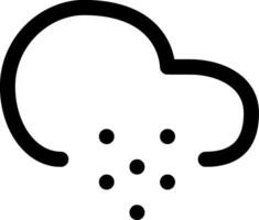 Minimalist Black and White Cloud Snow Icon. Perfect for Weather Apps, Web Design, and UI Elements, Representing Snowy Forecasts and Winter Weather in Digital Interfaces vector