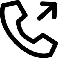 Minimalist Black and White Outgoing Phone Icon. Perfect for Web Design, App Interfaces, and Digital Branding, Representing Outgoing Calls and Communication Functions for User-Friendly Platforms vector