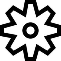 Monochrome gear icon in black and white with a clean and modern design, perfect for websites, app interfaces, and content creation requiring a simple yet professional aesthetic vector