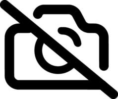 Minimalist Black and White Camera Off Icon. Perfect for Web Design, App Interfaces and Digital Branding, Representing Inactive Camera, Vide o Privacy, and Recording Disabled Status vector