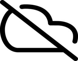 Minimalist Black and White Cloud Off Icon. Perfect for Web Design, App Interfaces, and Digital Branding, Signifying Offline Mode or Cloud Disconnect vector