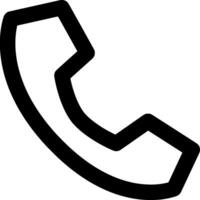 Minimalist Black and White Phone Icon. Perfect for Web Design, App Interfaces, and Digital Branding, Representing Call, Communication, and Contact Options for User-Friendly Platforms vector