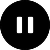 Simple Black and White Pause Icon Logo. Ideal for Website Elements, Digital Interfaces, and Adding a Clean, Modern Touch to Design Projects vector
