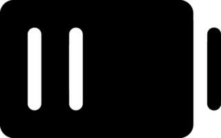 Black and White Half-Charge Battery Icon for Web and App Design, Ideal for Power Status Interfaces vector