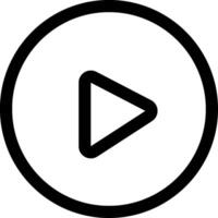 Modern Black and White Play Button Icon, Perfect for Media Streaming and Digital Design Projects. Ideal for Minimalist Design Enthusiasts, Adding a Clean and Functional Element vector
