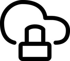 Minimalist Black and White Private Cloud Icon. Perfect for Web Design, App Interfaces, and Digital Branding, Symbolizing Secure Data and Privacy Protection vector