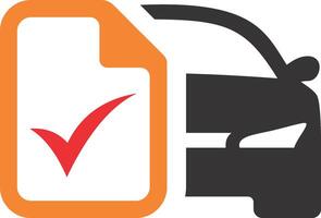 A car with a check mark and a car battery vector
