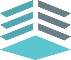 The logo for the company, which is made up of three arrows vector