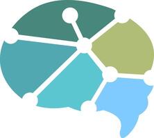A brain with a speech bubble and a speech bubble vector