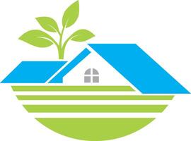 A house with a tree growing out of it vector