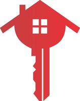 A red house with a key in it vector