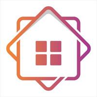 A house icon with a square shape vector