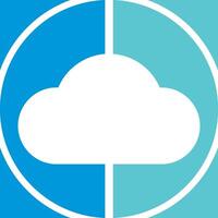 A cloud with a blue and white background vector