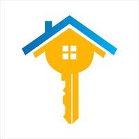 House key icon with house and key vector