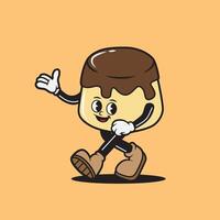 mascot pudding with retro style vector