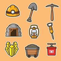 set of mine good for sticker, pattern design, badge, element design, etc vector