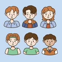 set of boys character, flat design, set of character cartoon good for avatar vector