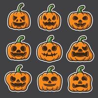 set of pumpkin good for sticker, element design, pattern design, etc vector