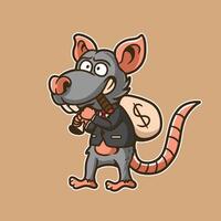 mascot rat with cartoon style good for design vector