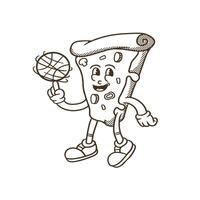 mascot character pizza good for coloring book, doodle, mascot character, etc vector