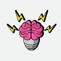 brain logo with pop art style good for graphic design vector